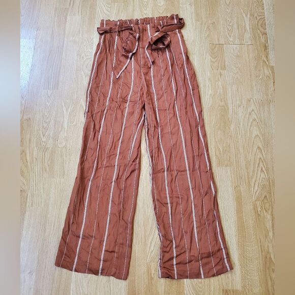 Ten Sixty Sherman | Paperbag Tie Waist Pants in Rust - Picture 5 of 15
